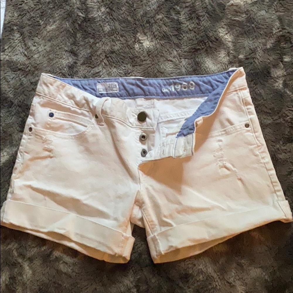 White shorts. Denim